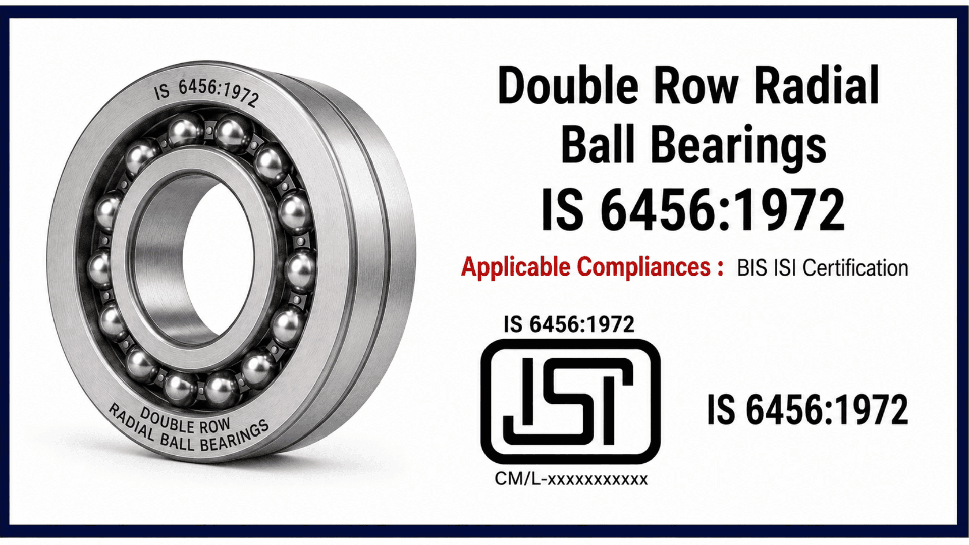 IS 6456: BIS Certification for Double Row Radial Ball Bearings