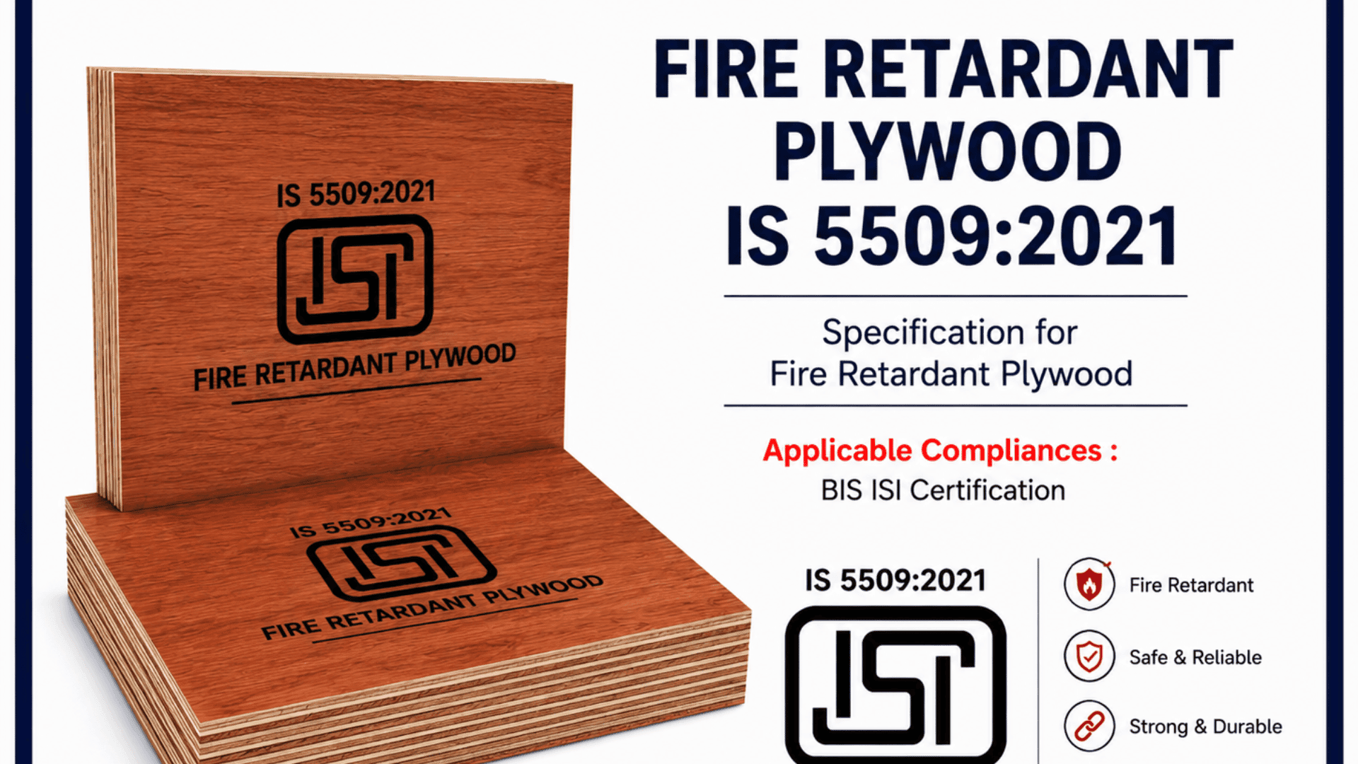 IS 5509 : BIS Certification for Fire Retardant Plywood