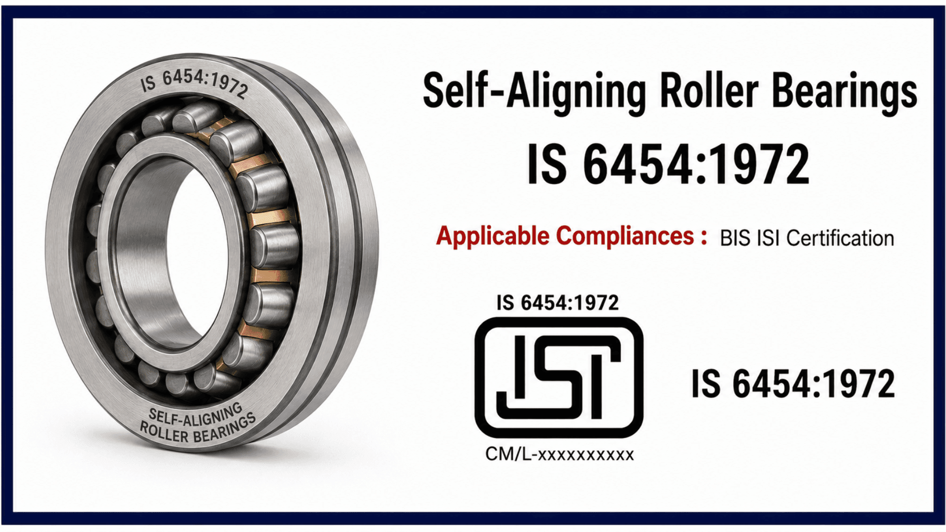 IS 6454 : BIS Certification for Self-Aligning Roller Bearings
