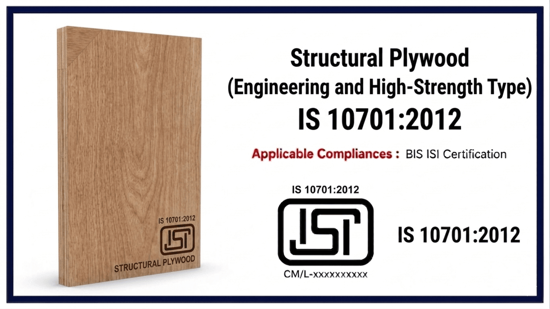 IS 10701 : BIS Certification for Structural Plywood