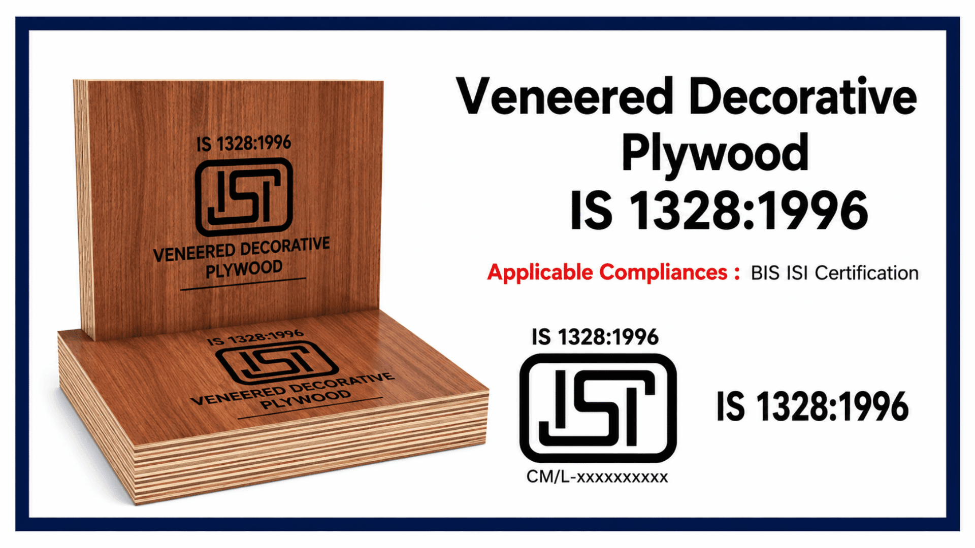 IS 1328 : BIS Certification for Veneered Decorative Plywood