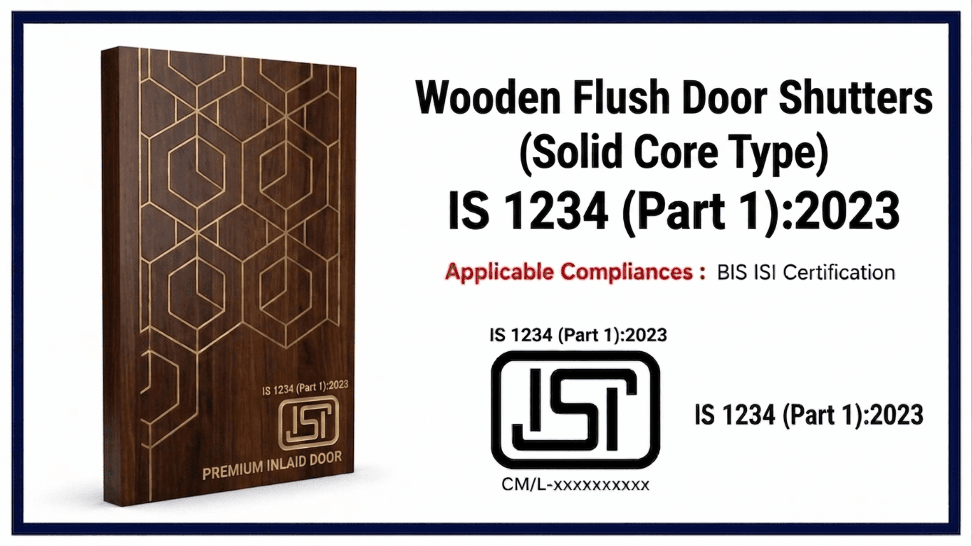 IS 2202 (Part 2) : BIS Certification for Wooden Flush Door Shutters (Solid Core Type)